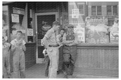 Muskogee Oklahoma men conversing July 1939 vintage photo