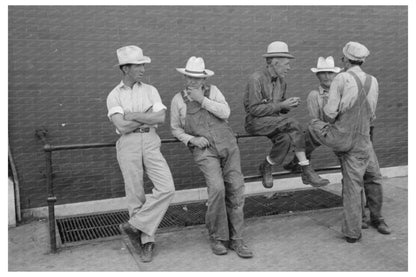 Men Leaning on Railing in Muskogee Oklahoma July 1939