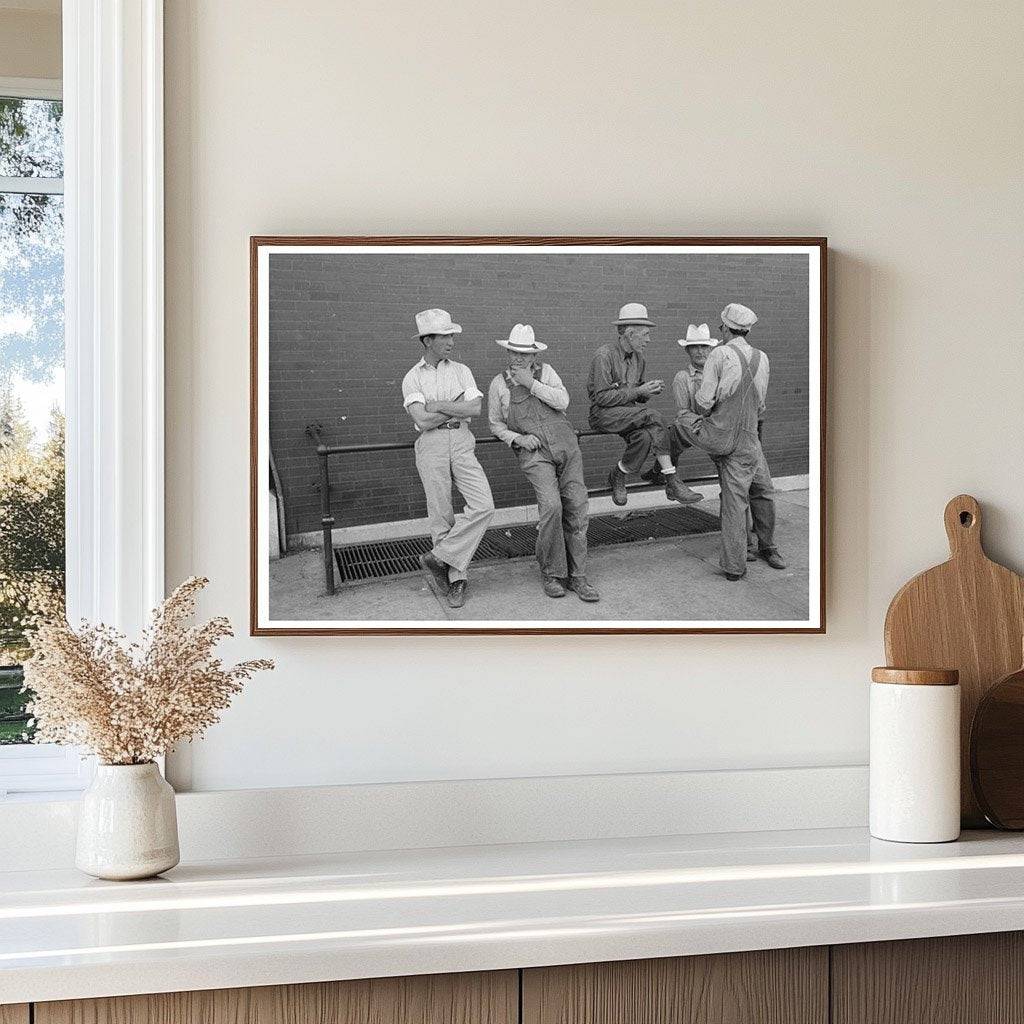 Men Leaning on Railing in Muskogee Oklahoma July 1939