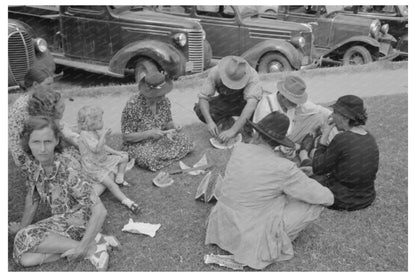 Farm People Enjoying Watermelon in Tahlequah Oklahoma 1939