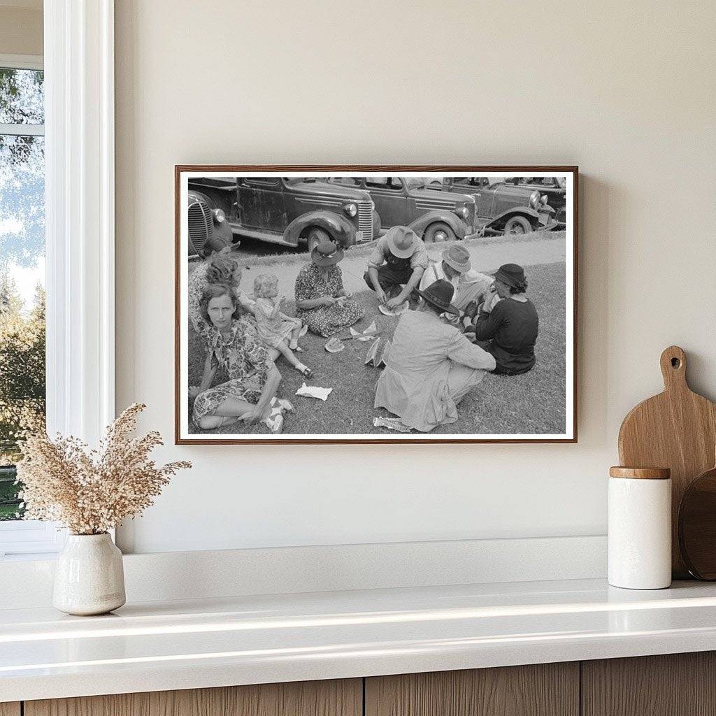 Farm People Enjoying Watermelon in Tahlequah Oklahoma 1939