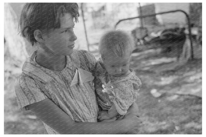 Young Girl with Baby Brother at Oklahoma Camp 1939