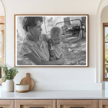 Young Girl with Baby Brother at Oklahoma Camp 1939