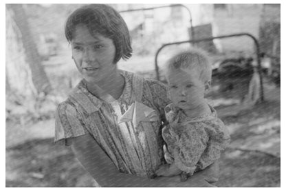 Young Girl Holding Baby Brother in Oklahoma City 1939