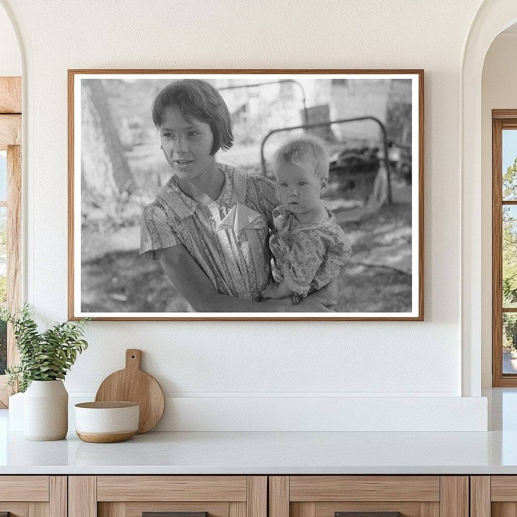 Young Girl Holding Baby Brother in Oklahoma City 1939