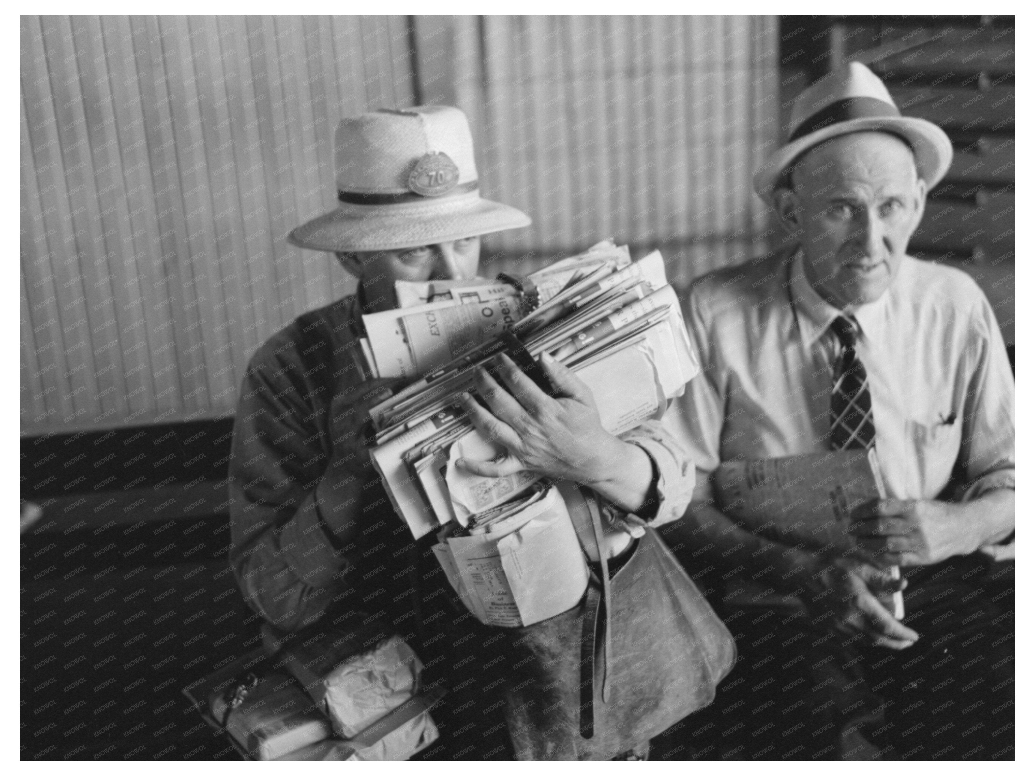 Oklahoma City Postman at Streetcar Terminal July 1939