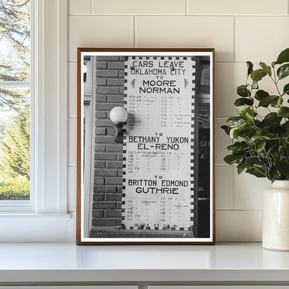 Oklahoma City Interurban Terminal Timetable July 1939