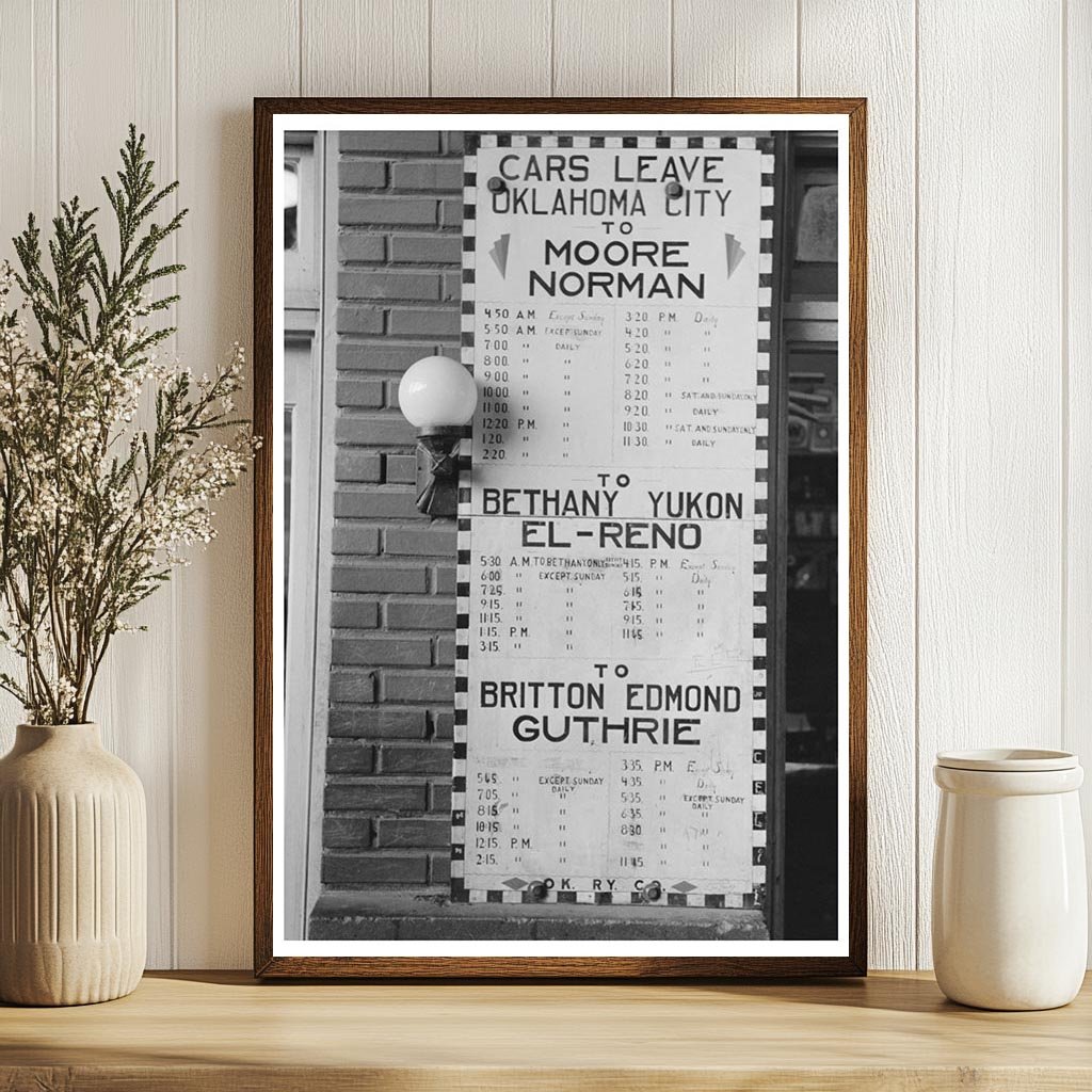 Oklahoma City Interurban Terminal Timetable July 1939