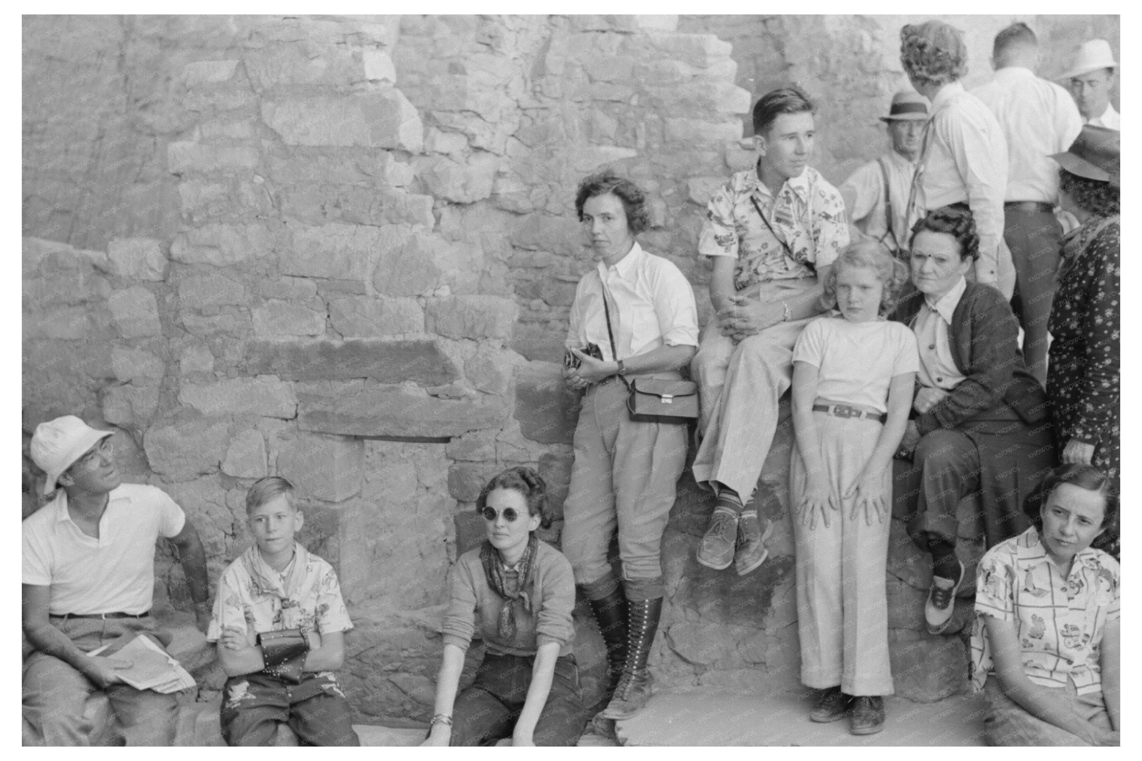 Tourists at Mesa Verde Cliff Dwellings August 1939