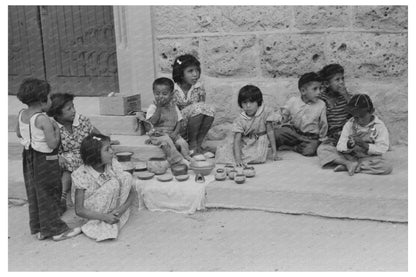 Indian Children at Tesuque Pueblo New Mexico 1939