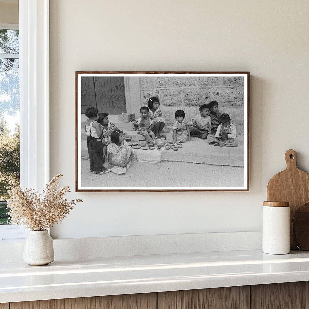 Indian Children at Tesuque Pueblo New Mexico 1939