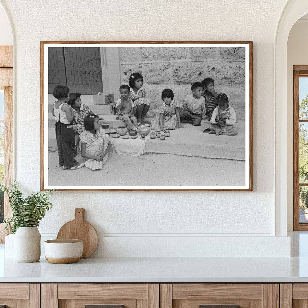 Indian Children at Tesuque Pueblo New Mexico 1939