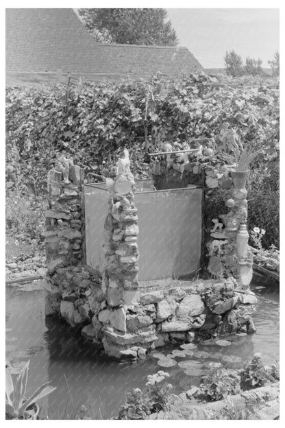 Fountain and Goldfish Tank in New Mexico Garden 1939