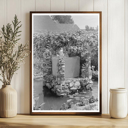 Fountain and Goldfish Tank in New Mexico Garden 1939