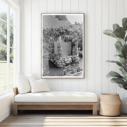 Fountain and Goldfish Tank in New Mexico Garden 1939