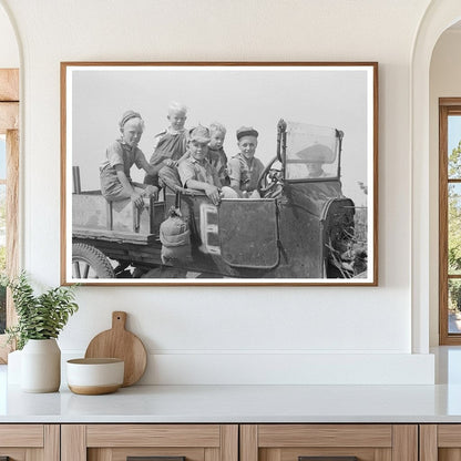 Farm Children in Kansas August 1939 Vintage Photograph