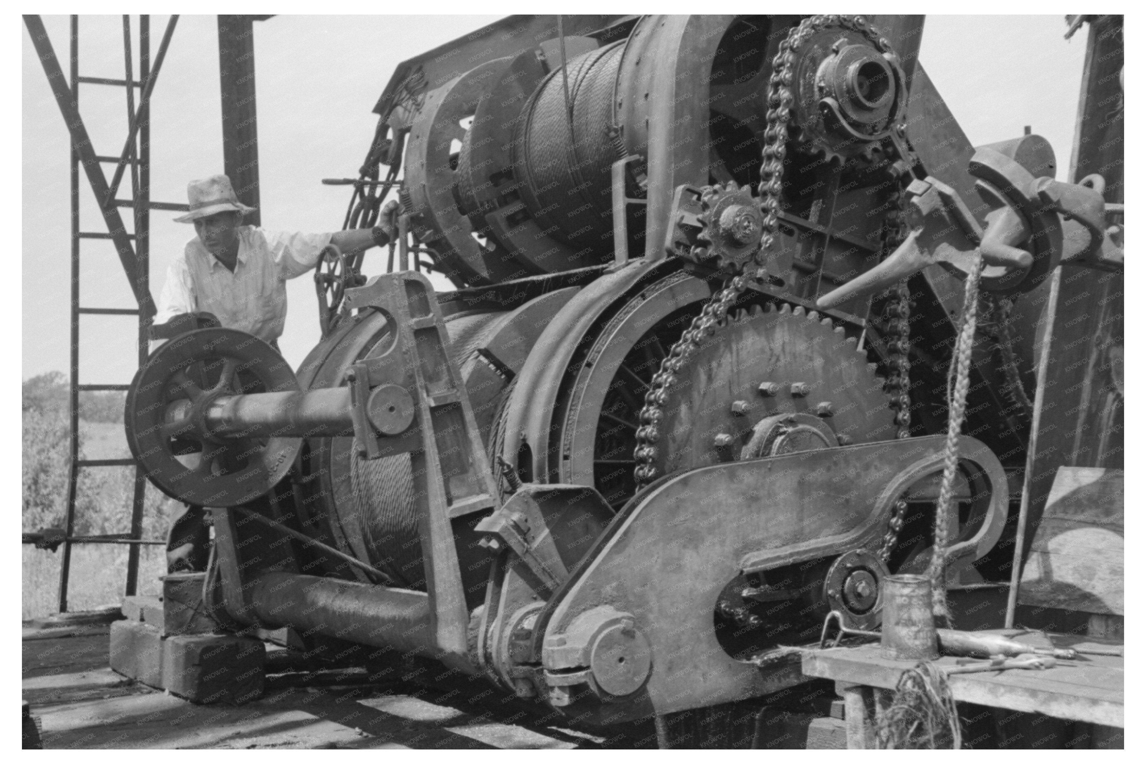 Cable Tool Drilling Rig at Oil Well Saint Louis Oklahoma 1939