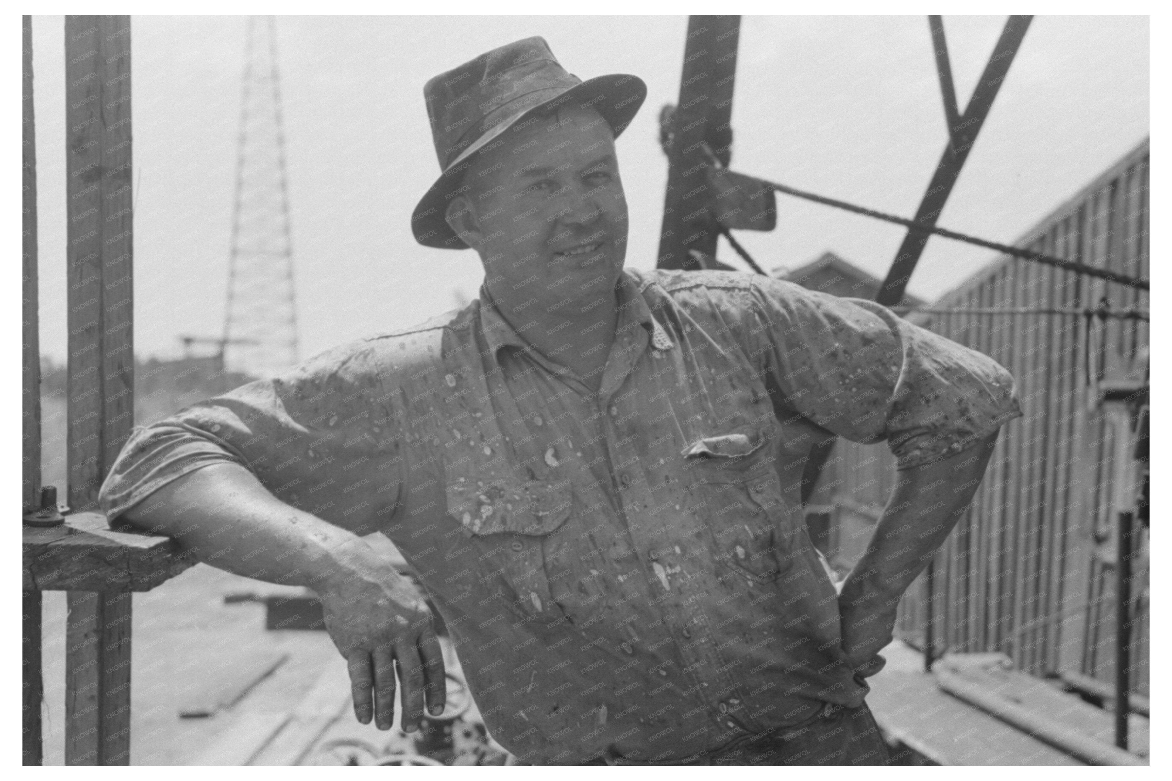 Roughneck in Seminole Oil Field Oklahoma August 1939