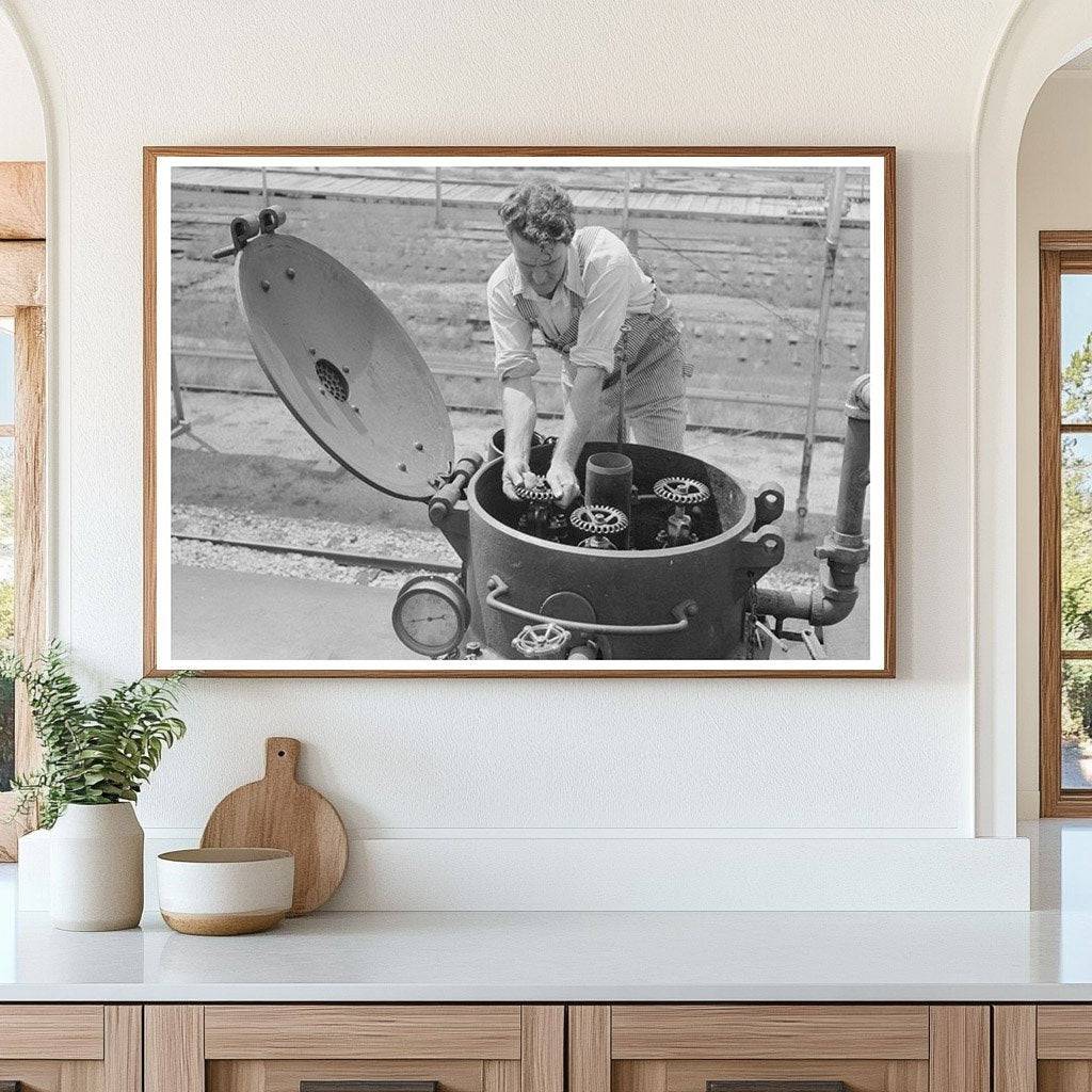 Tankcar Loader in Seminole Oil Field Oklahoma August 1939