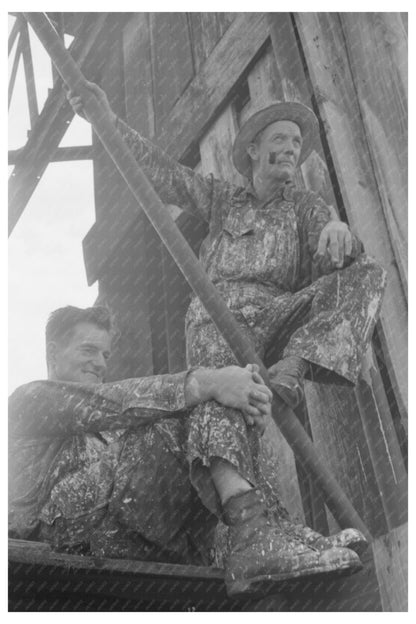 Roustabouts Painting Derrick Seminole Oil Field 1939