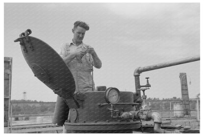 Tankcar Loader in Seminole Oil Field Oklahoma 1939