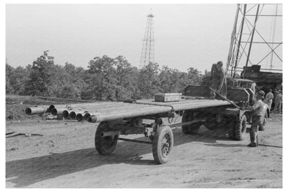 Truck Loaded with Pipes in Seminole Oklahoma 1939