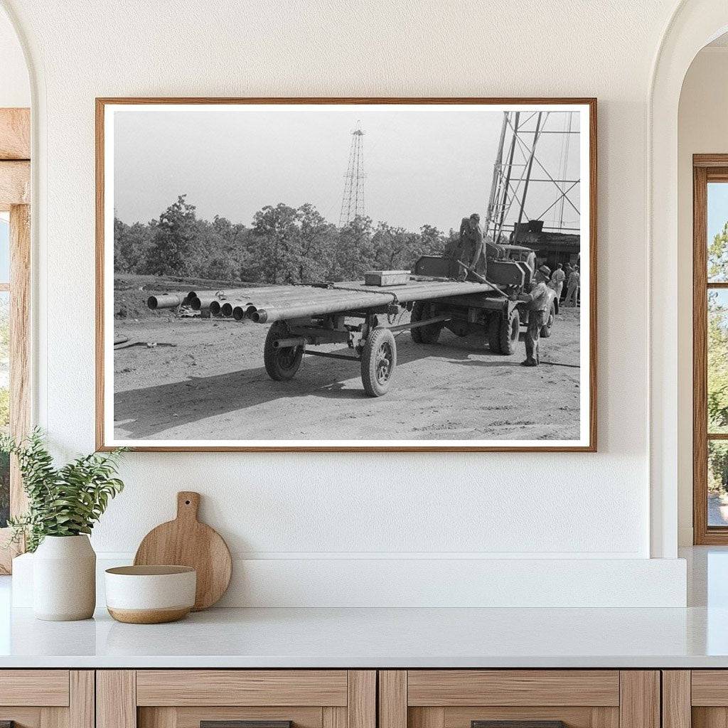 Truck Loaded with Pipes in Seminole Oklahoma 1939