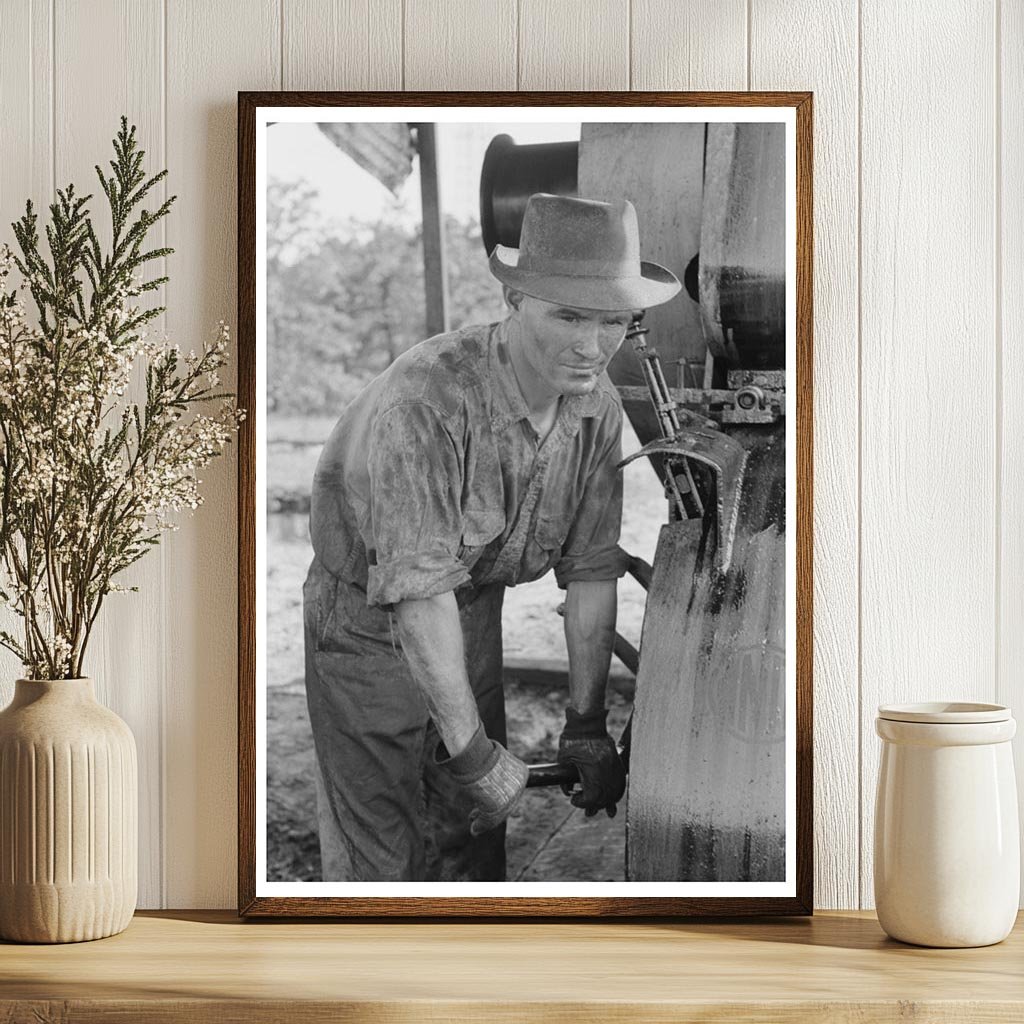 Workers Examining Mud Samples at Drilling Site August 1939