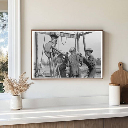 Oil Workers Operating Traveling Block Seminole Oil Field 1939