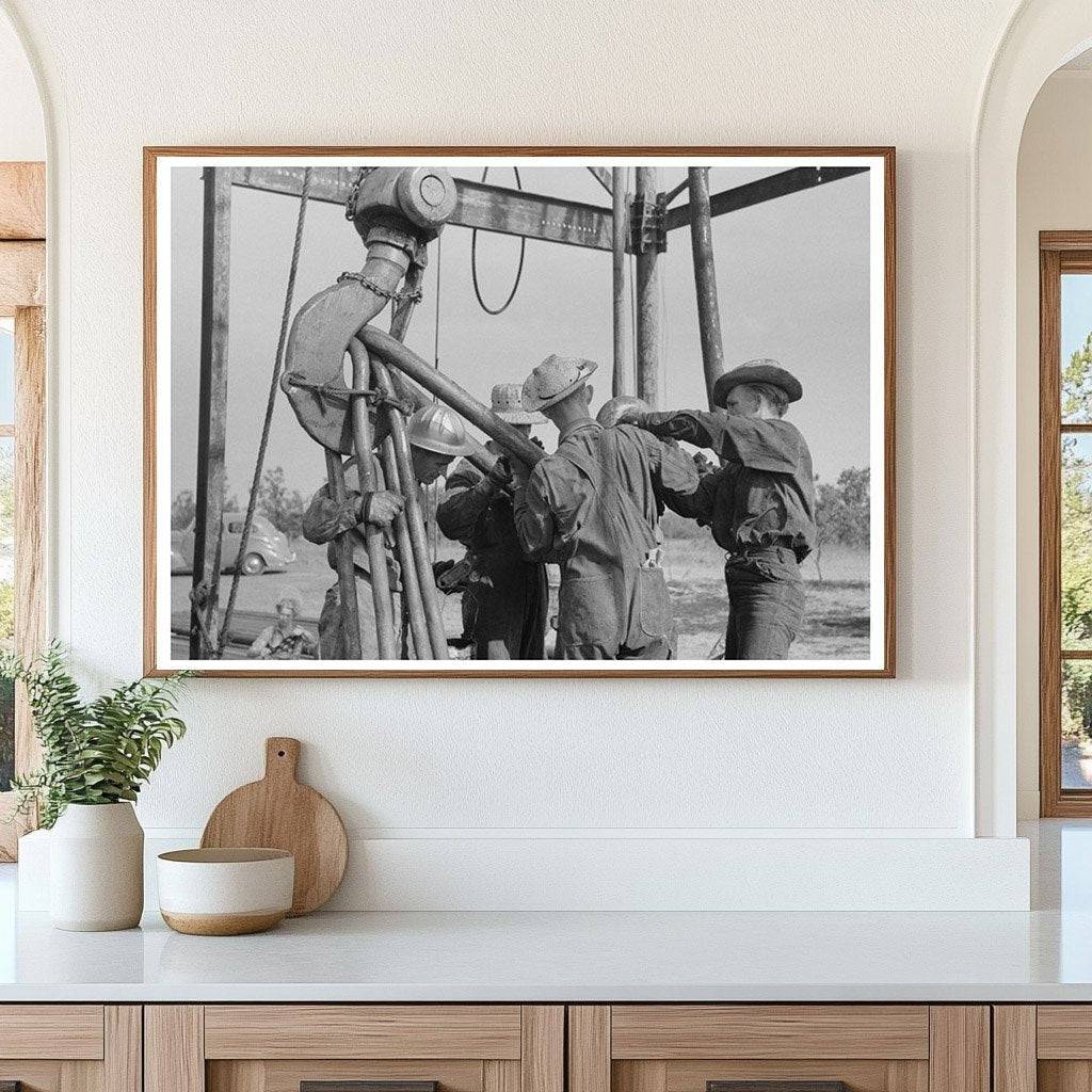 Oil Workers Operating Equipment in Seminole Oil Field 1939