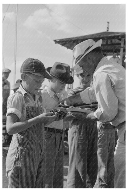 Pie-Eating Contest at 4-H Fair Cimarron Kansas 1939