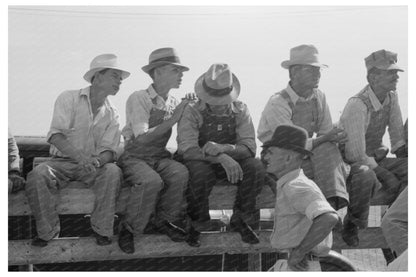 Farmers on Fence at 4-H Club Fair Cimarron Kansas 1939