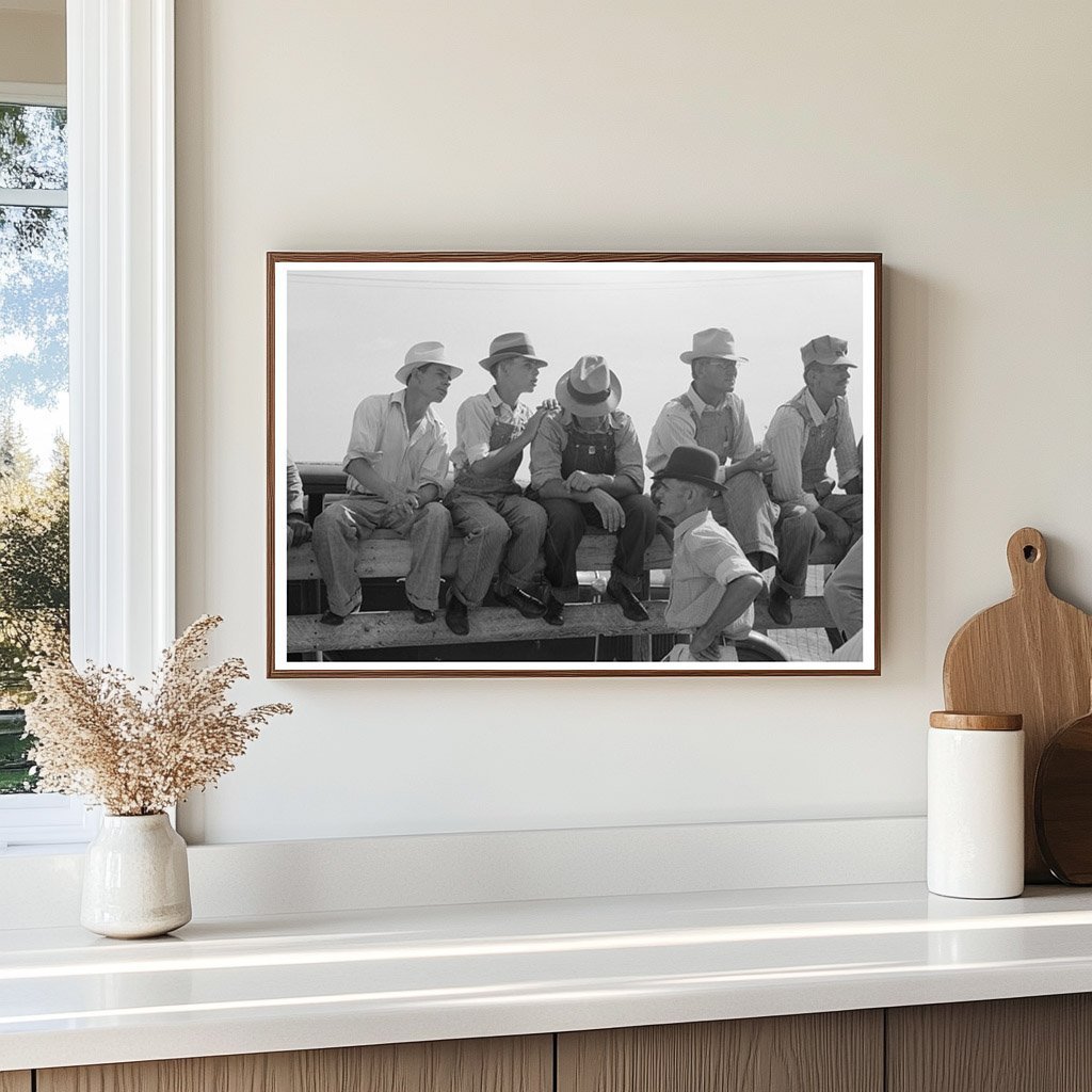 Farmers on Fence at 4-H Club Fair Cimarron Kansas 1939