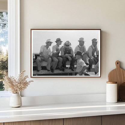 Farmers on Fence at 4-H Club Fair Cimarron Kansas 1939