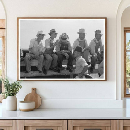 Farmers on Fence at 4-H Club Fair Cimarron Kansas 1939