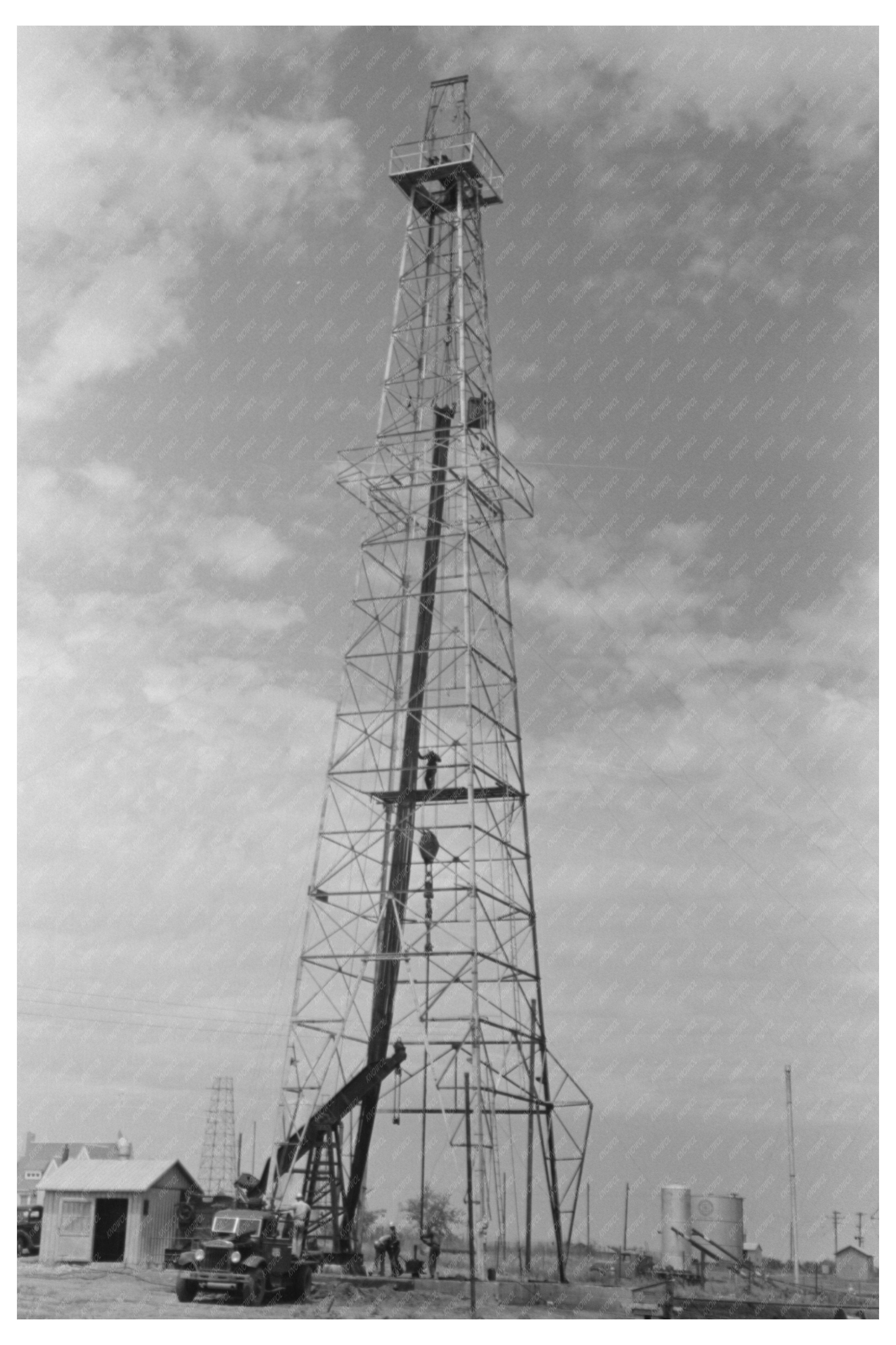 Oil Workers at Derrick in Oklahoma City August 1939