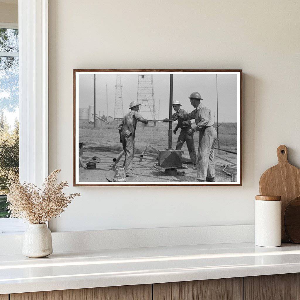 Roughnecks Tightening Oil Well Pipe Oklahoma City 1939