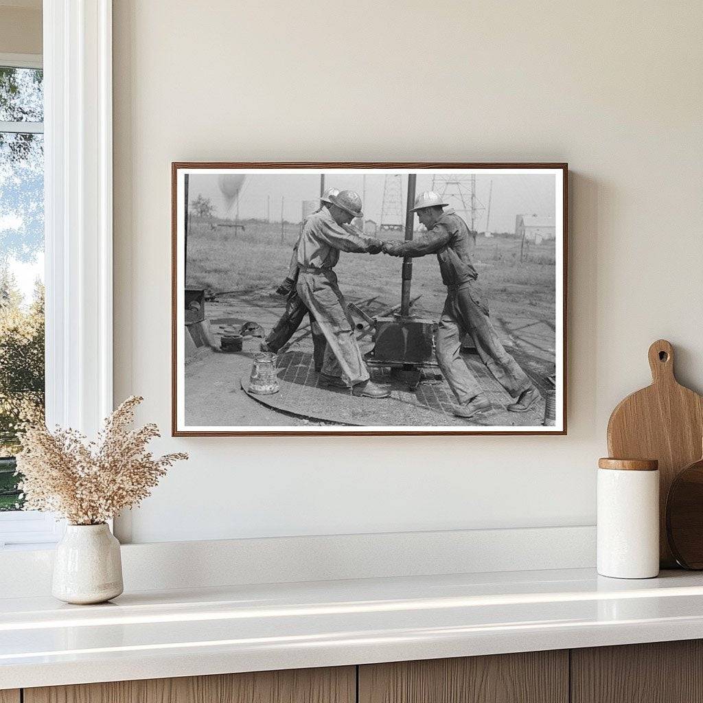 Roughnecks Tightening Oil Pipe Oklahoma City August 1939