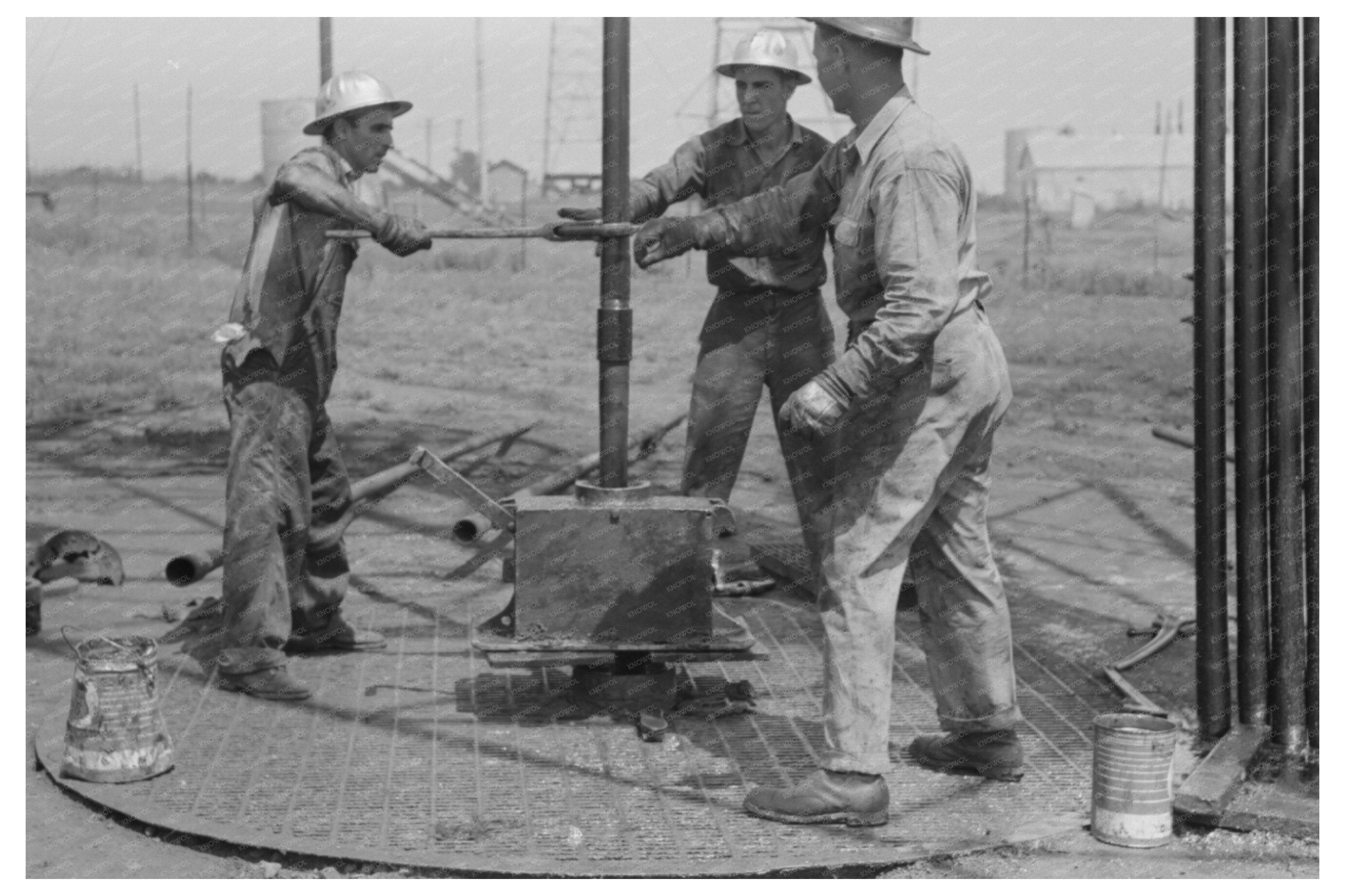 Oklahoma City Oil Workers August 1939 Vintage Photo