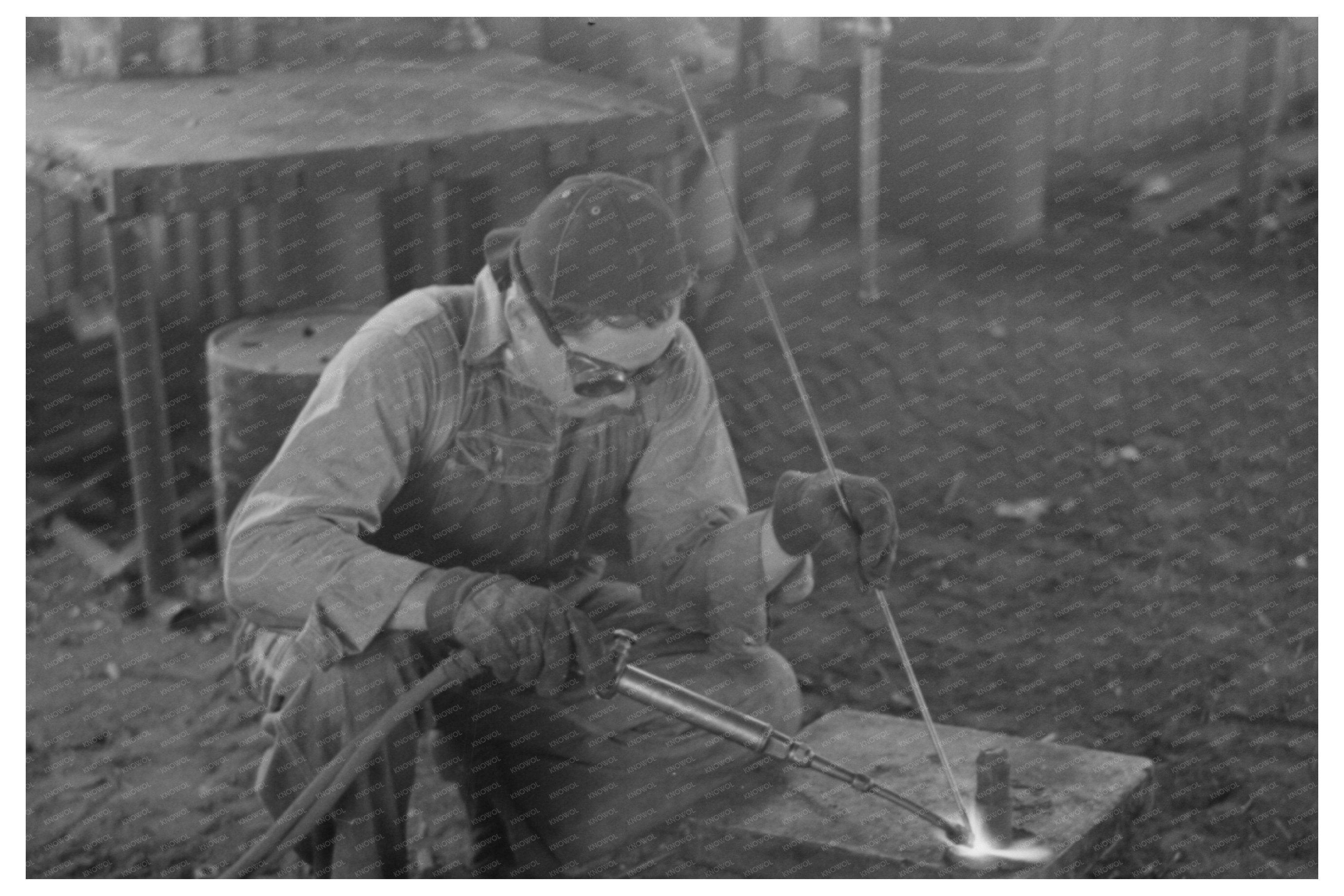 Acetylene Welding in Oil Fields Seminole Oklahoma 1939