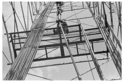 Oklahoma Oil Derrick Workers August 1939 Vintage Photo