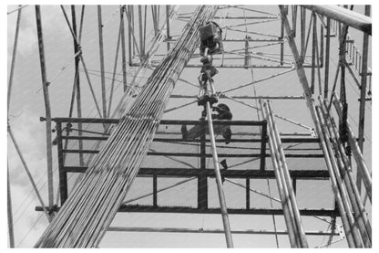 Roughneck Working in Oklahoma Oil Derrick August 1939