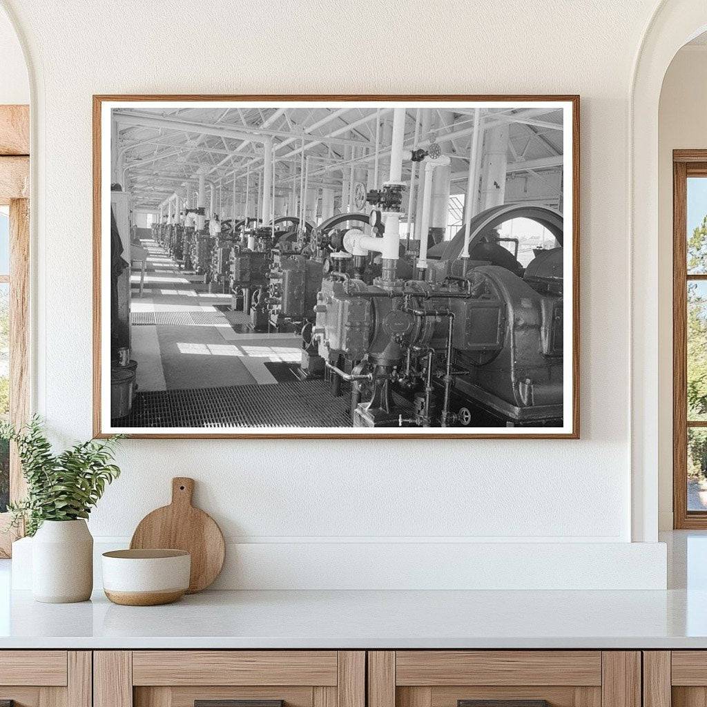 Vintage Diesel Engine Plant Interior Seminole Oklahoma 1939