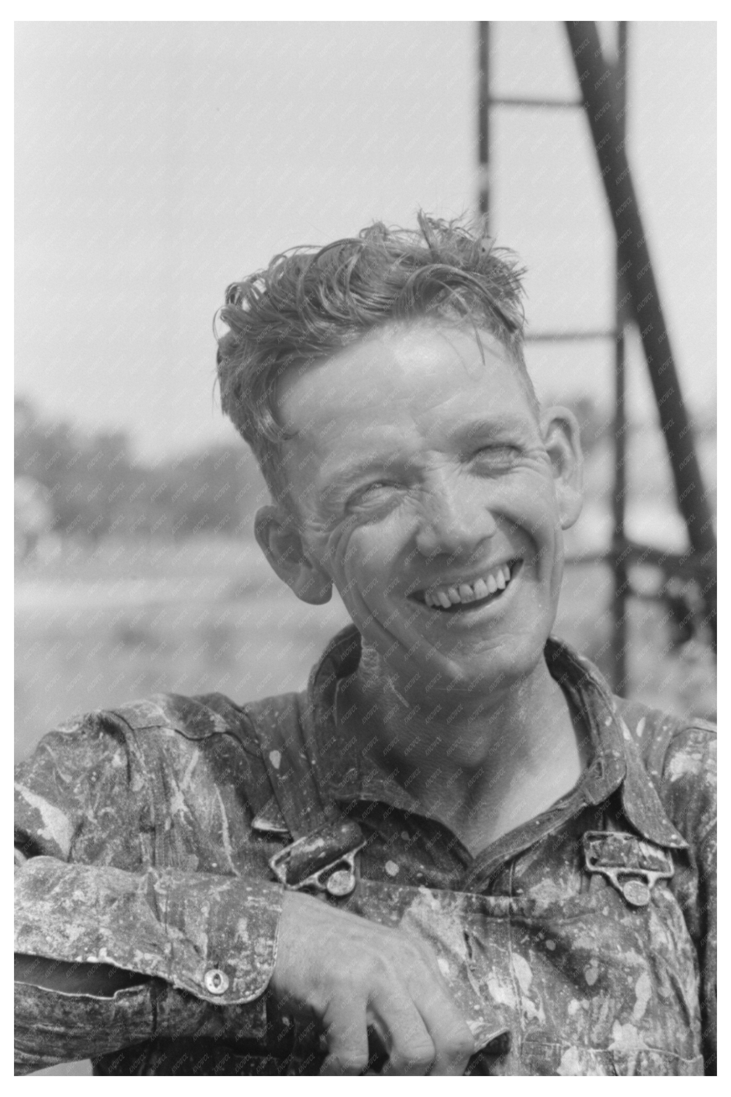 Roustabout Painter at Seminole Oil Field Oklahoma 1939