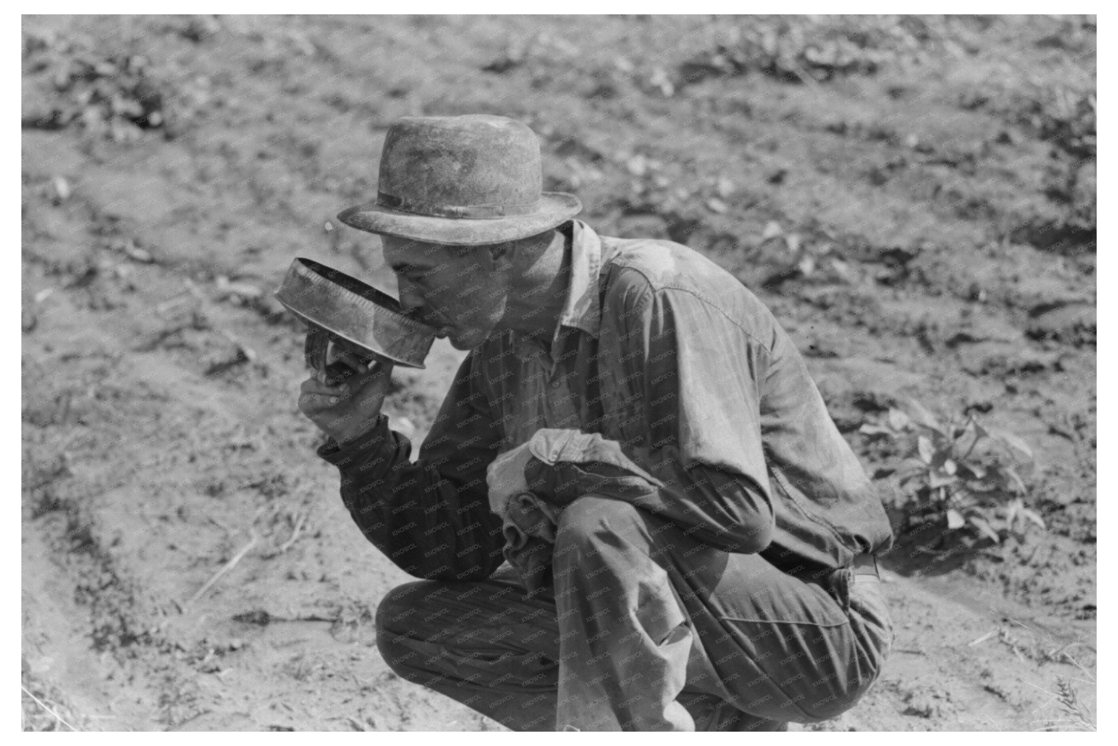 Roustabout Drinking Water in Seminole Oil Fields 1939