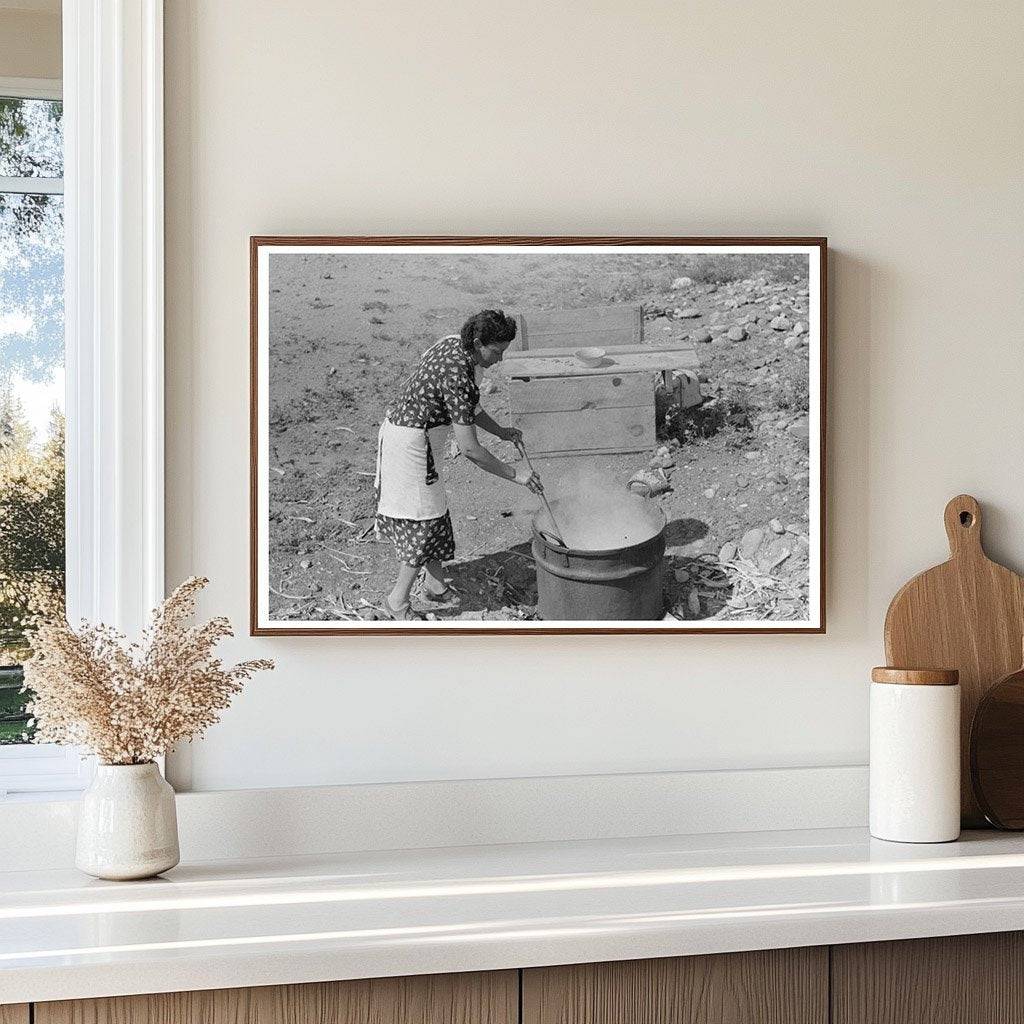 Ofelia Sandoval Making Soap in Taos County 1939