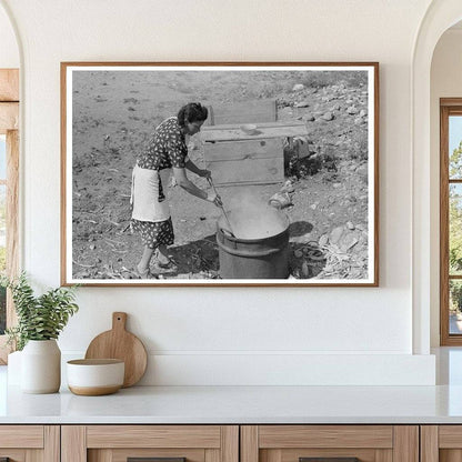 Ofelia Sandoval Making Soap in Taos County 1939