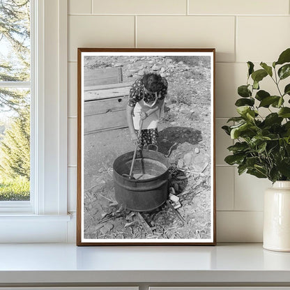 Ofelia Sandoval Stirs Soap in Taos County 1939