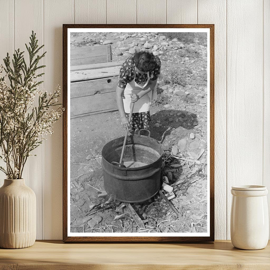 Ofelia Sandoval Stirs Soap in Taos County 1939