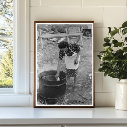 Ofelia Sandoval Soap Making Taos County New Mexico 1939